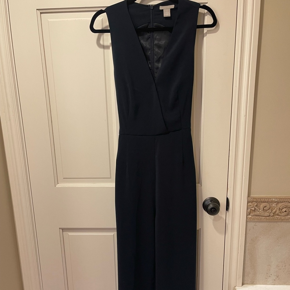 H&M Navy Wide Leg Jumpsuit Size: 8